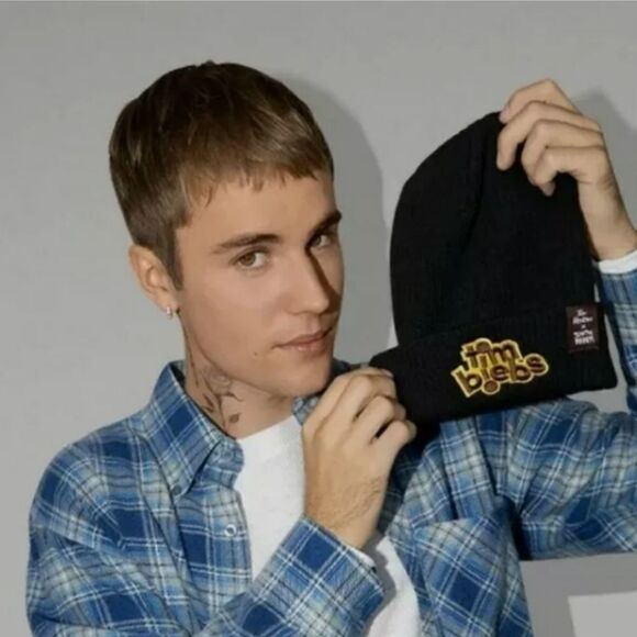 ?tim Hortons x Justin Bieber limited edition black beanie hat